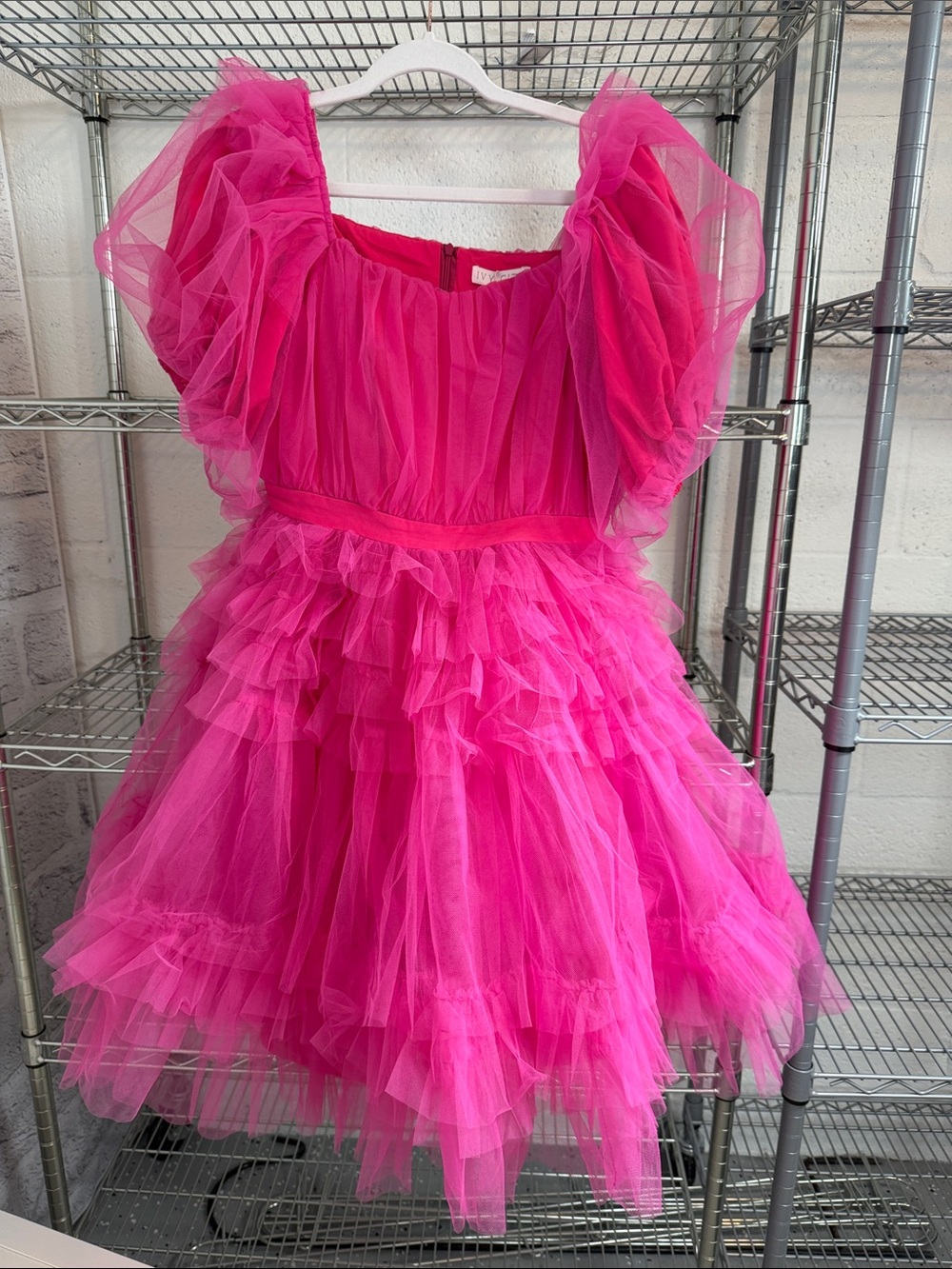 Ivy City Co Hot Pink Layered Tulle Party Dress